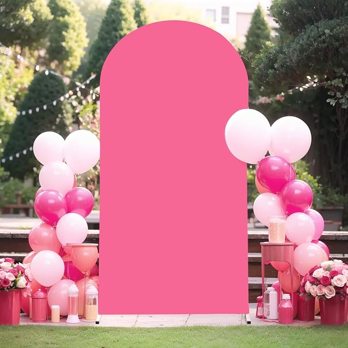 6.6FT Fuchsia Arch Backdrop Cover by WishCare