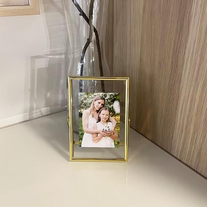 Gold Floating Frame, For Picture 3.5x5, Small Tabletop Photo Frame, Classy Gift - Image 9