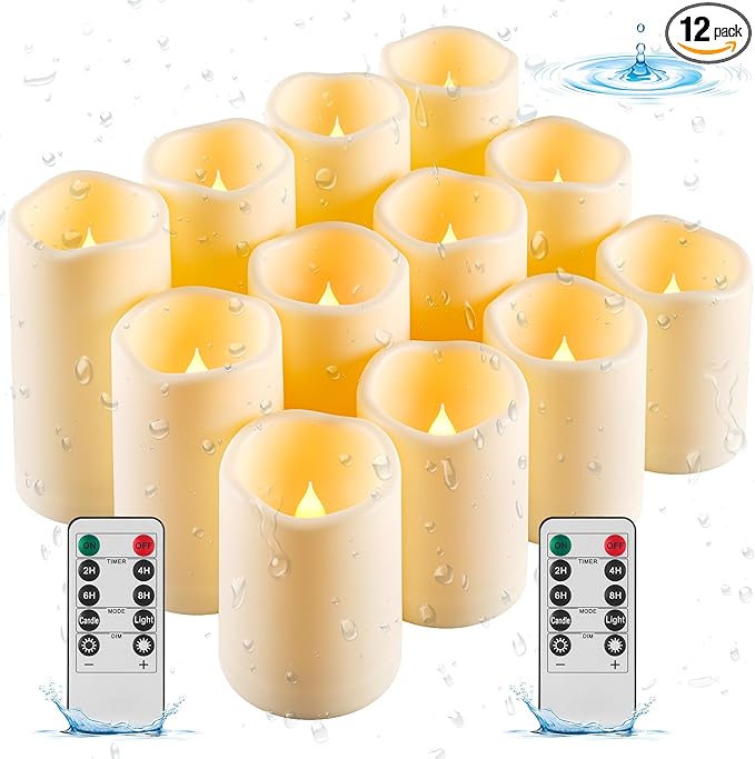 Da by Candles Battery Operated Candles LED Outdoor Waterproof Candles Plastic by Daby