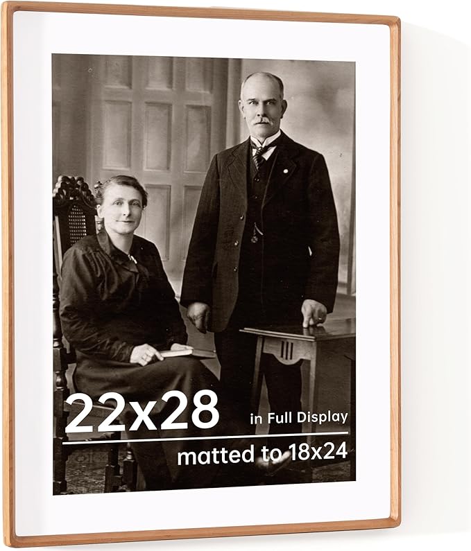 22x28 Picture Frame USA-Sourced Natural Cherry Wood Solid Original Wood Photo by Dreamland
