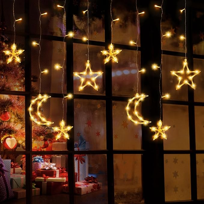 PUHONG Christmas Lights, 11.48FT Curtain String Lights - Image 5