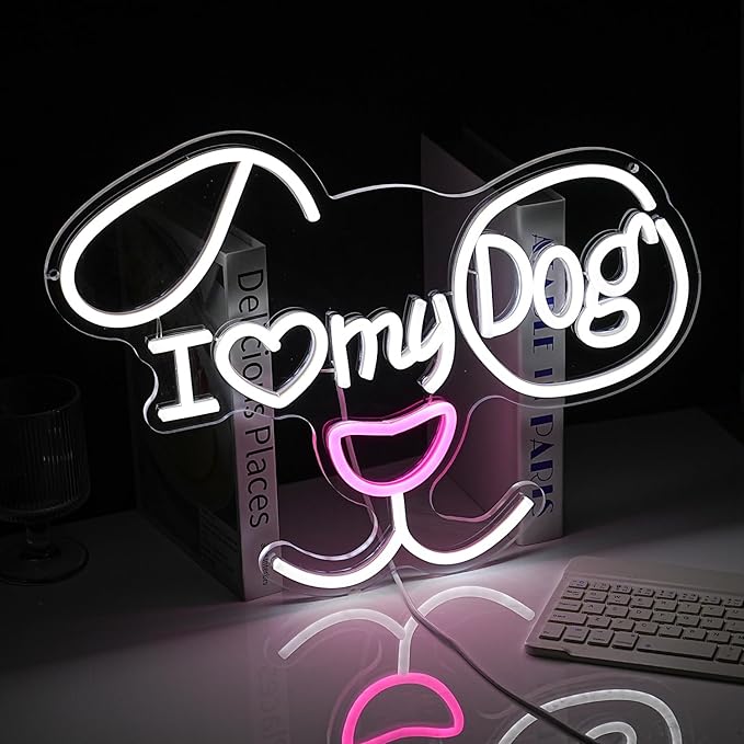 I Love My Dog Neon Sign for Wall Decor Funny Dog Neon Light Powered by USB - Image 5