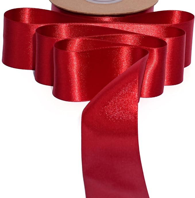 LaRibbons Bright Red Satin Ribbon 1 1/2 Inch 25 Yards Luxury Double Faced Red - Image 7