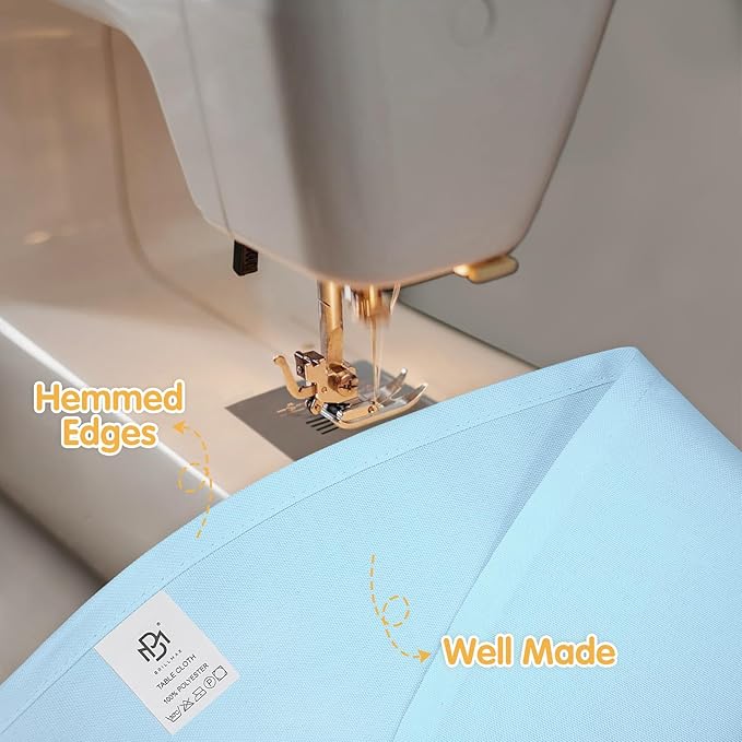 BRILLMAX 6 Pack Light Blue Round Tablecloths 120 Inch - Image 4
