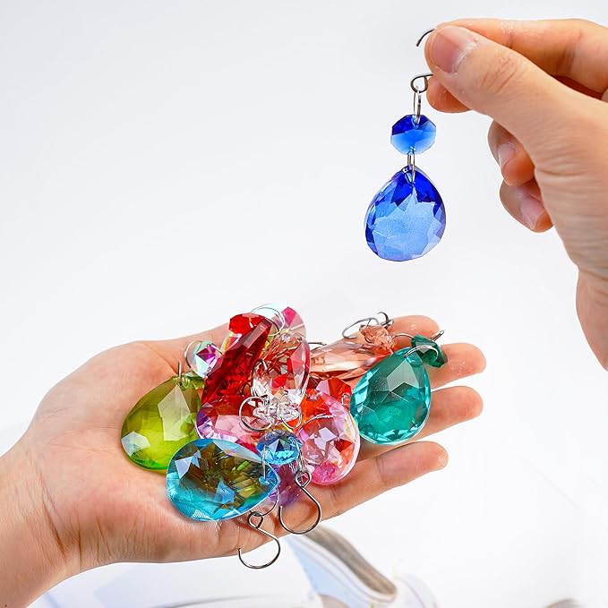 H&D HYALINE & DORA 3Inch Crystal Suncatcher Bauhinia Prisms Pendants 10Pcs - Image 5