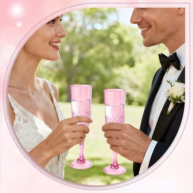 Plastic Champagne Flutes, for Weddings Bachelor Parties Toasting and Events - Image 3