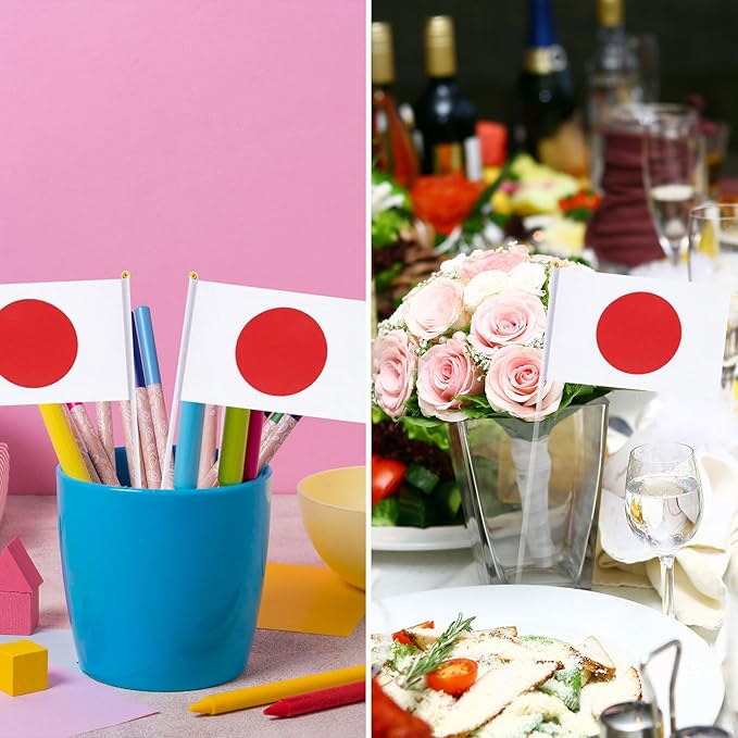 Japan Flag Japanese Flag, Small Mini Handheld Japan Flags on Stick - Image 5