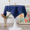 Square Navy Tablecloth 43 x 43 Inch Polyester Fabric Washable Table Cloth by YZKITM