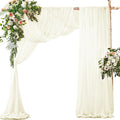 SiinvdaBZX 4 Panels Wedding Arch Draping Fabric 30" x 20Ft Ivory Sheer Chiffon by SiinvdaBZX