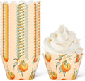 Whaline 36Pcs Little Cutie Cupcake Wrappers Watercolor Orange Cupcake Liners by Whaline