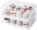 Two Tier Cupcake Carrier, Reusable Detachable Cupcake Box by ClikKeep