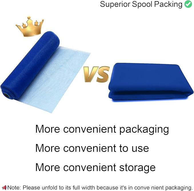 54" by 20 Yards Royal Blue Tulle Fabric Rolls - Image 7