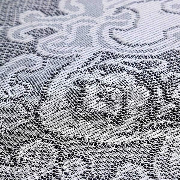 Tableclothsfactory 90" White Premium Lace Round Tablecloth - Image 5