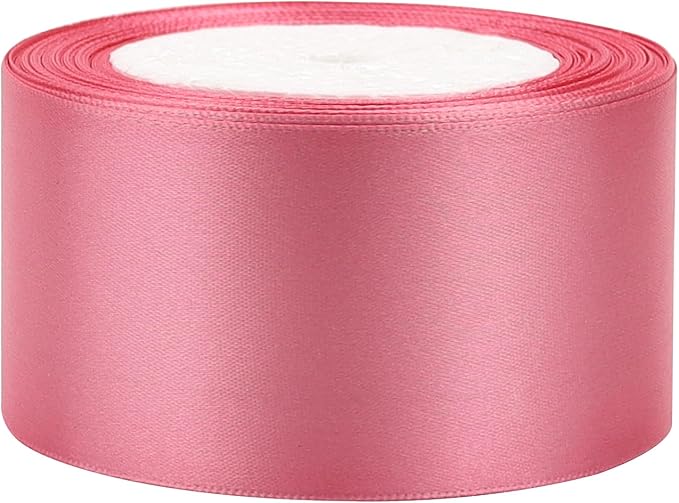 Rose Gold Solid Satin Ribbon 2 Inch 25 Yards Solid Polyester Fabric Ribbon - Image 6