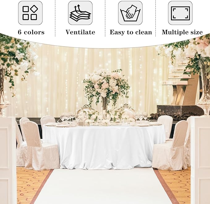 Fitable 8 Pack Black Table Cloths 120 Inch Round - Image 7