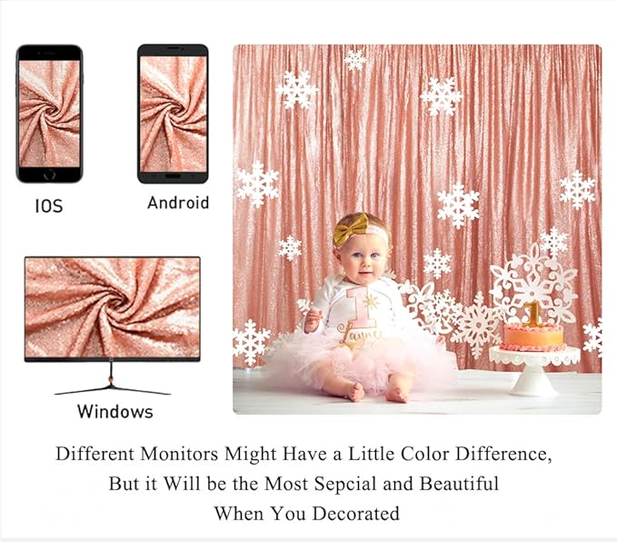 ShinyBeauty Sparkle Backdrop Curtain 2 Panels Set Sequin Photo Backdrop 2FTx8FT - Image 8