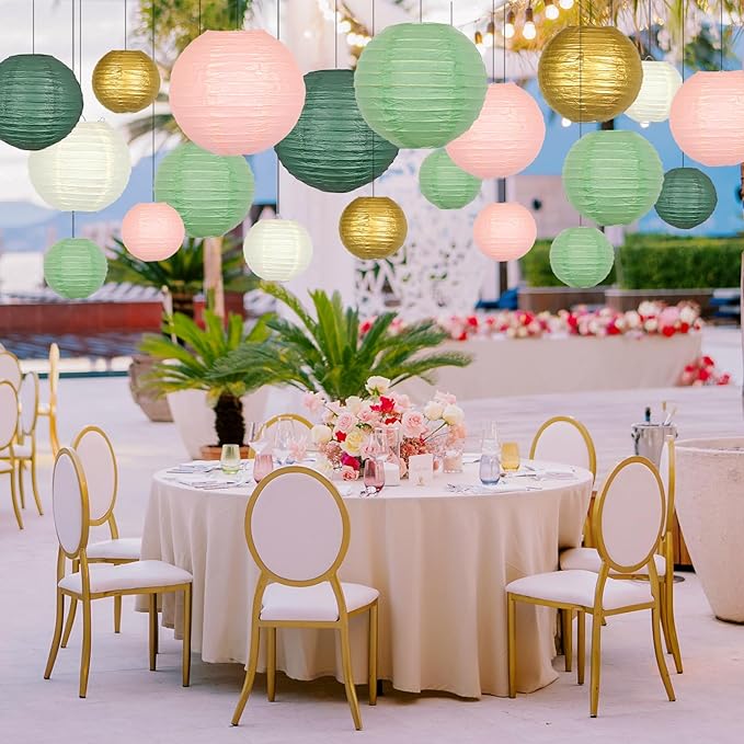 ADLKGG Paper Lanterns Decorative, Round Hanging Paper Lanterns Decorations - Image 3