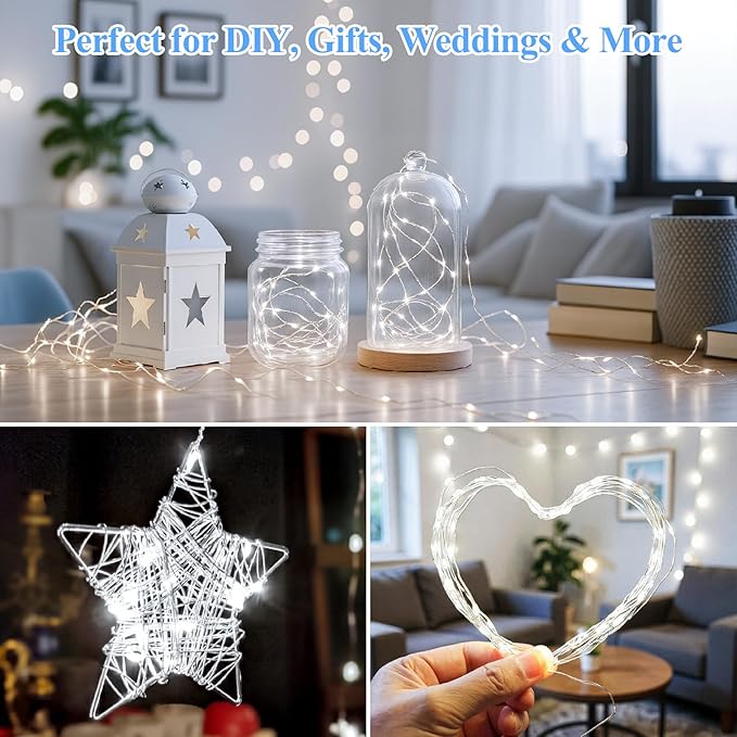 Lakumu 6 Pack Fairy Lights Battery Operated String Lights -7FT 20LED Fairy - Image 4