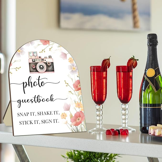 Wedding Photo Guestbook Desk Plaque, Floral Decor Party Welcome Sign, Bridal - Image 4