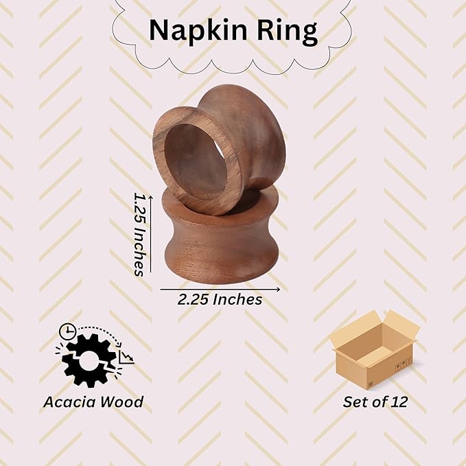 Wooden Napkin Rings Set of 12 Fall Decor - Image 4
