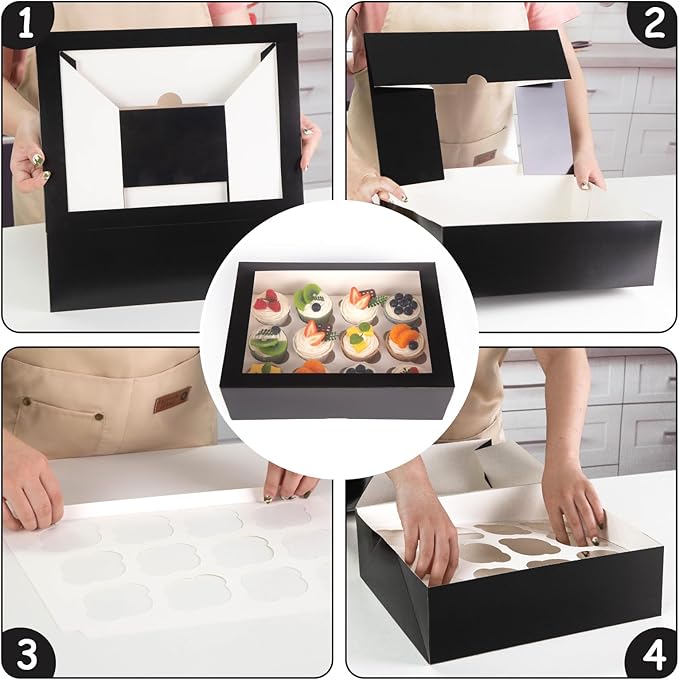 VGOODALL 12 Count Cupcake Boxes - Image 5