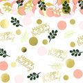 300PC Pink and Sage Green Happy Birthday Confetti by Vofrise
