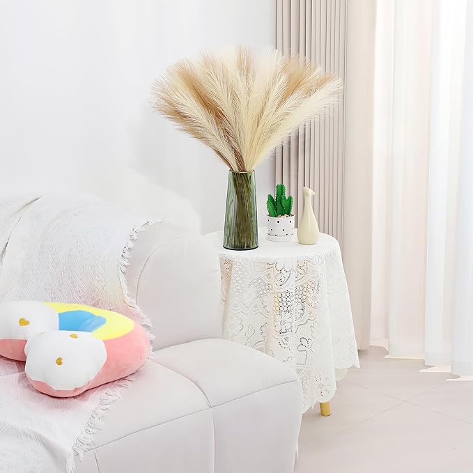 Pampas Grass Decor 30 Pcs 21.7 Inch Faux Brown Pampas Grass Bulk Artificial - Image 2