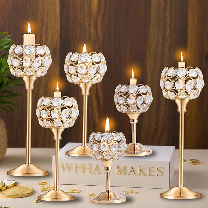 Crystal Candle Holders Set of 16 - Image 6
