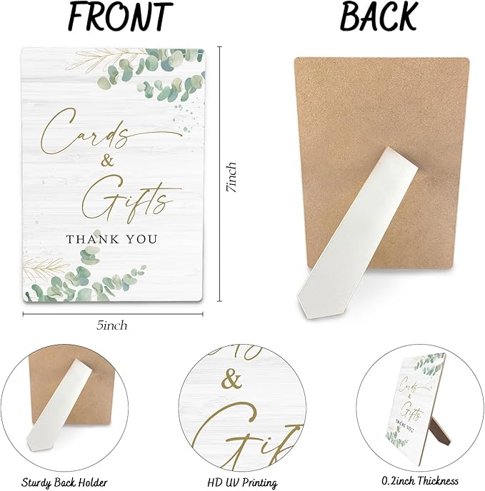Cards & Gifts Sign, Wedding Party Decorations - Image 6