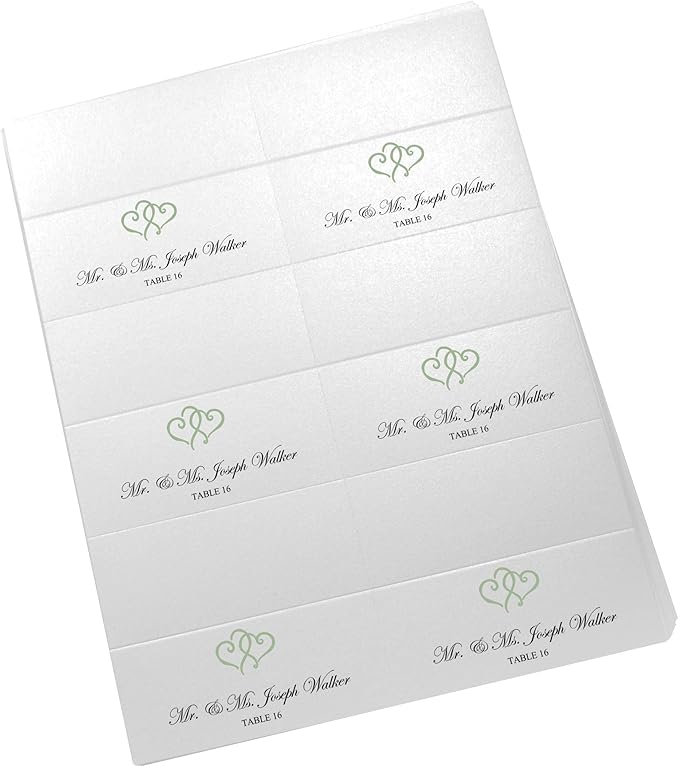 Linked Hearts Printable Place Cards, Laser & Inkjet Printers - Image 4