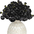 Letjolt Ranunculus Artificial Flower 18 Pcs Black Silk Ranunculus Wedding by Letjolt