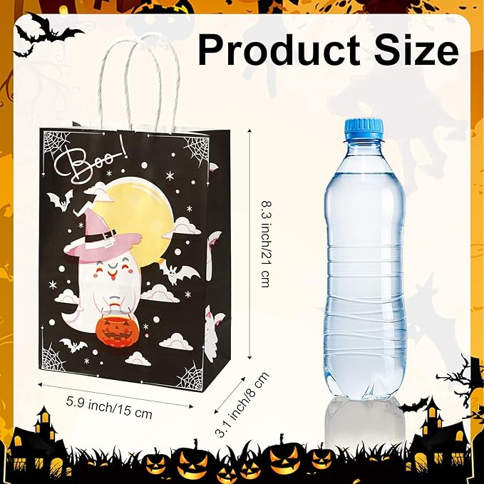 24 Pcs Halloween Paper Gift Bags, 6 Styles Halloween Goodie Bags - Image 2