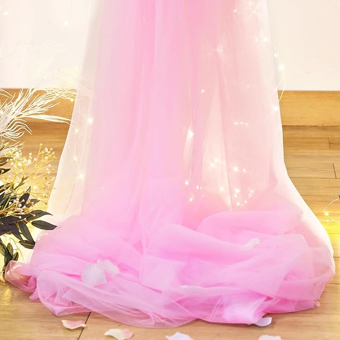 Pink Backdrop Curtains with Lights String - Image 6