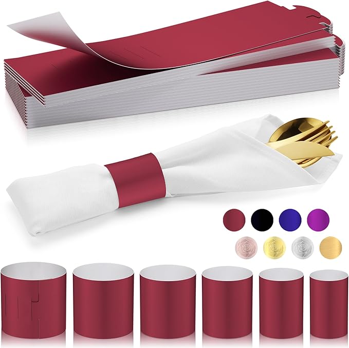 Polymer Material Reusable Napkin Band, Glue-Free Tear-Proof Water Resistant by Unknown