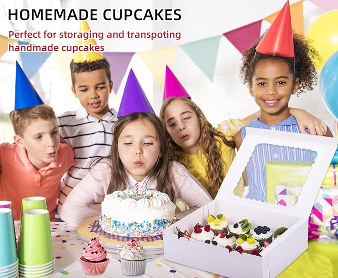 2-Set Cupcake Boxes Hold 12 Standard Cupcakes, Food Grade Cupcake Holders - Image 7
