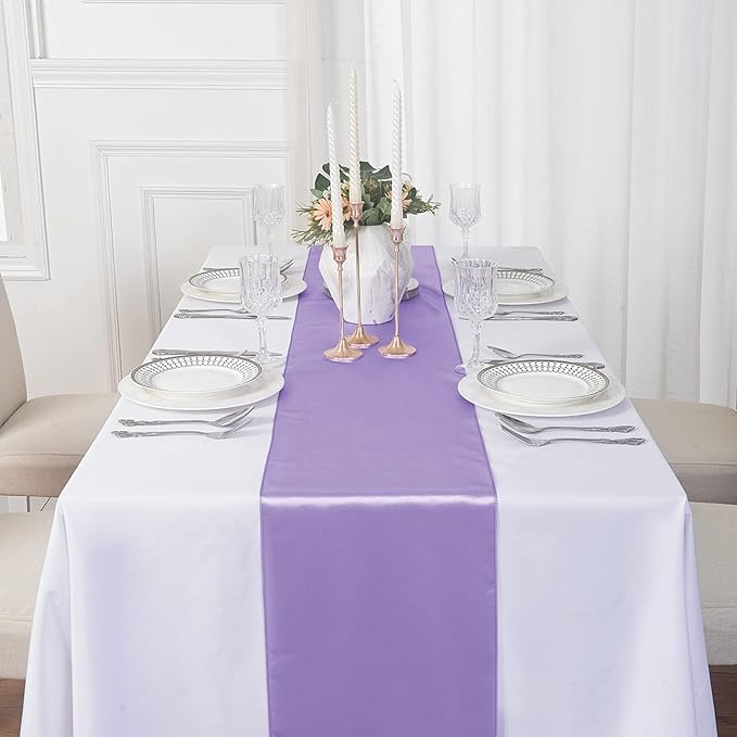 12Pack Table Runner 12 x 108 Inches Satin Silk Table Runner - Image 7