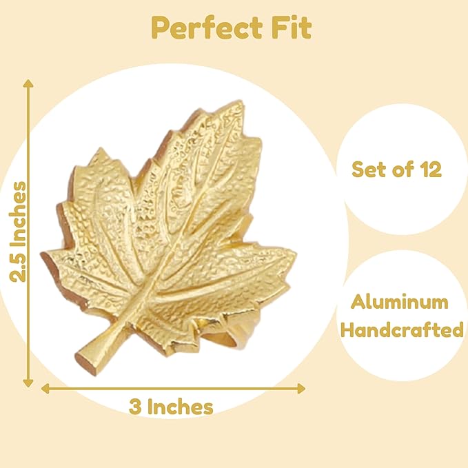 Set of 12 Maple Leaf Napkin Rings - Image 4