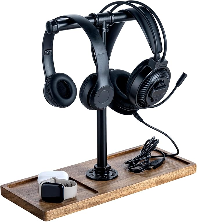 FARM IN Solid Acacia Wood Headphone Stand by Unknown