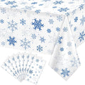 8 Pieces Snowflake Christmas Party Tablecloth Decorations, Plastic White by JectivsPartyDecorations