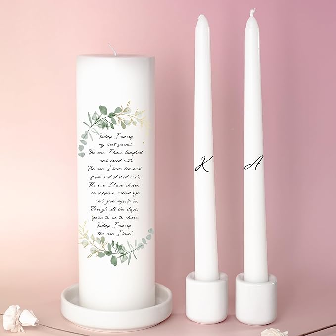Unity Candles for Wedding, Modern Unity Set, Custom and Personalized Taper - Image 9