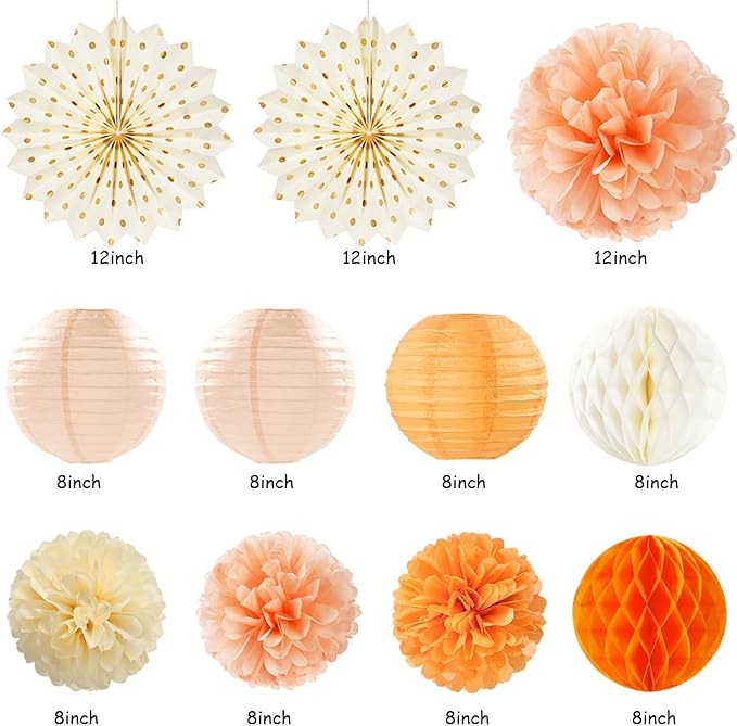 Orange-Beige Fal Boho Birthday Party-Decorations - Image 2