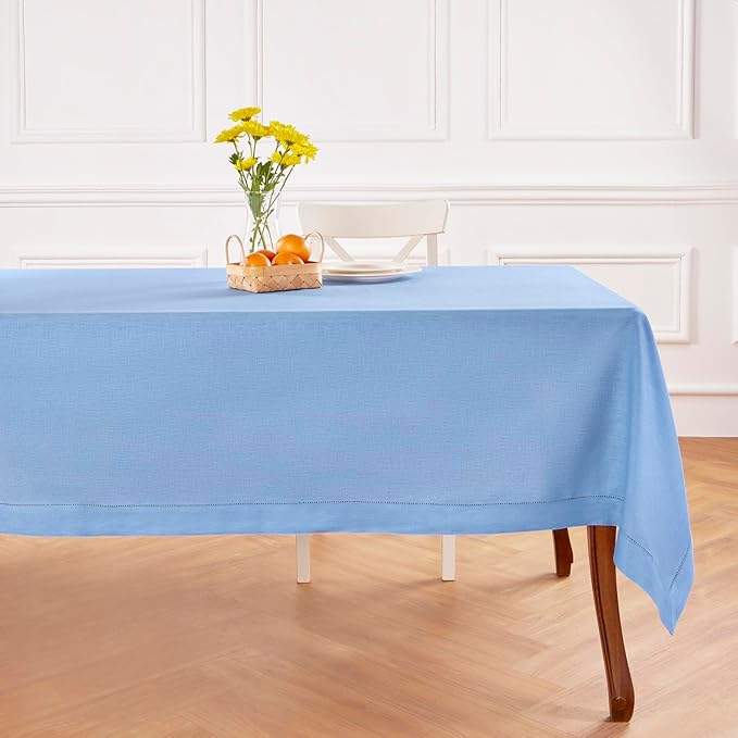 Solino Home Cornflower Blue Linen Tablecloth 60 x 132 Inch by SolinoHome