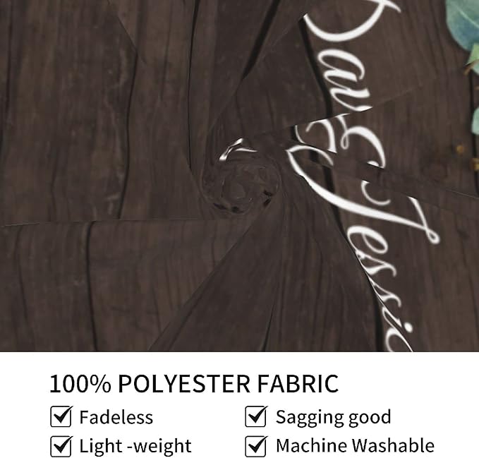 Wedding Backdrop for Reception, Rustic Wood Green Leaf Banner, Custom Tapestry - Image 6