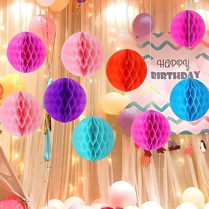 Rainbow Honeycomb Balls Decorations - Image 5