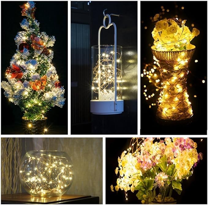 ANJAYLIA 33Ft LED Fairy Lights Battery Operated String Lights 100 LED Firefly - Image 7