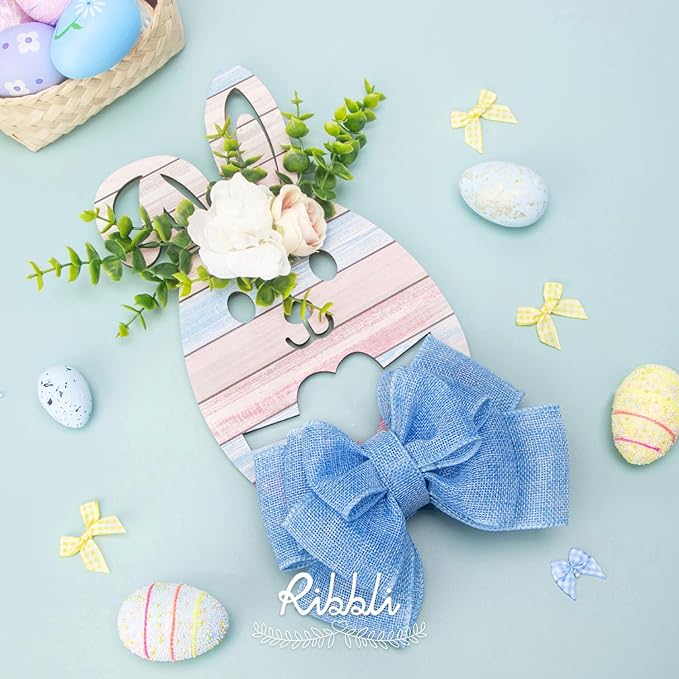 Ribbli Baby Blue Burlap Wired Ribbon, 2-1/2” Inch x Continuous 20 Yard - Image 4