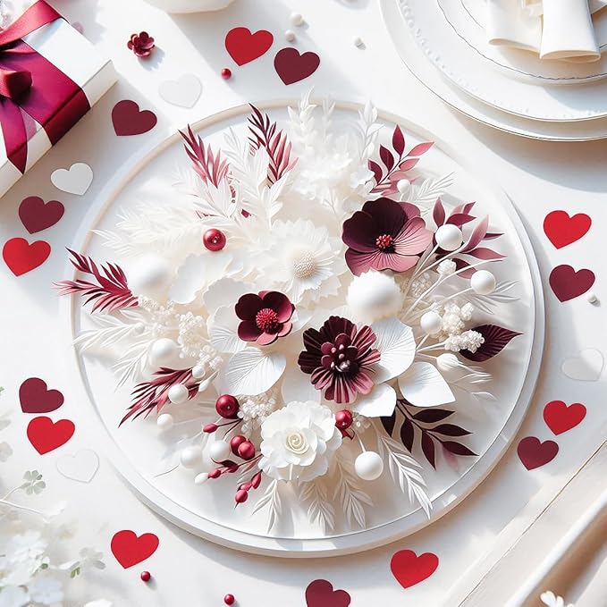 White Red Burgundy Party Decorations - Image 5