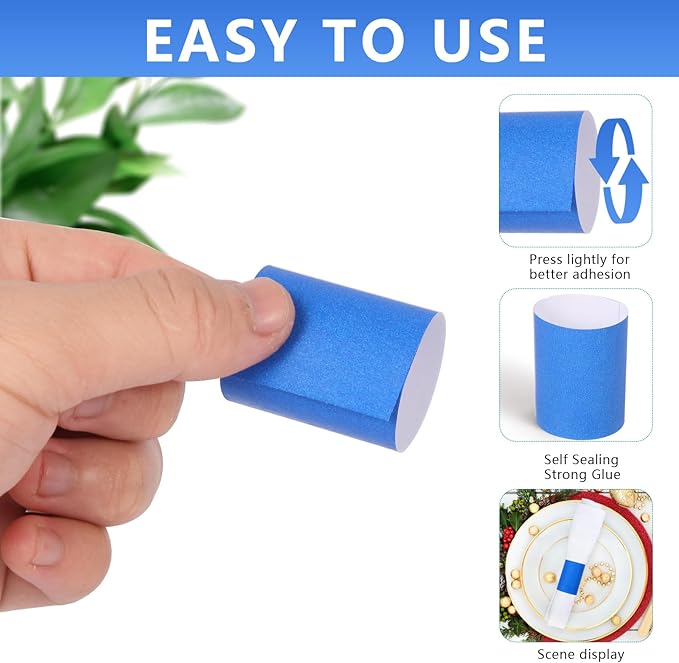 2, Paper Napkin Rings Self-Adhesive - Image 5