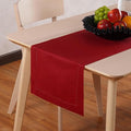 Red Table Runner 36 Inch – Cotton Linen Hemstitch Farmhouse Table Runner 14x36 by HomeEkaa