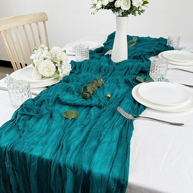 12 Pack Cheesecloth Table Runner, Runner Gauze Boho Wedding Decor Romantic - Image 6